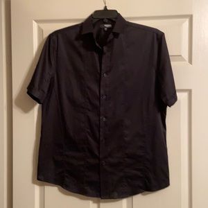 Murano Black Short Sleeve Button Down Shirt